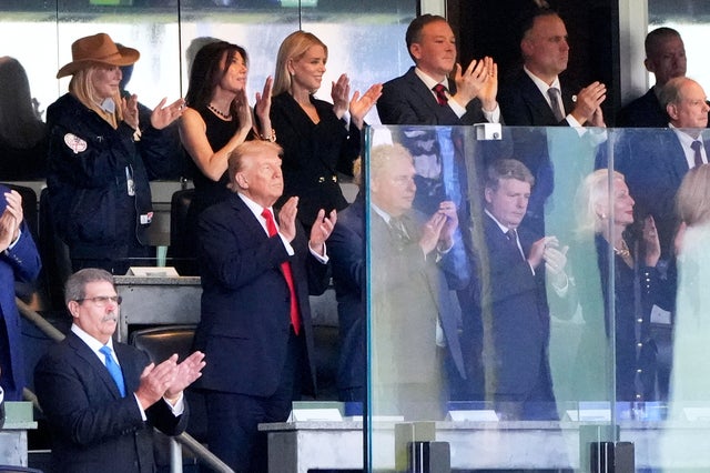 President Donald Trump attends a Detroit Tigers against the New York Yankees baseball game, Thursday, Sept. 11, 2025, in New York. 