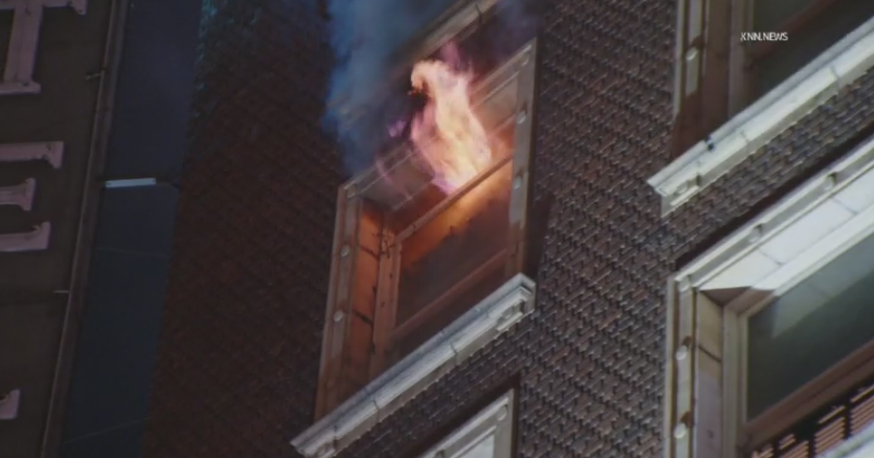 Person dead after fire engulfs unit in downtown Los Angeles residential ...