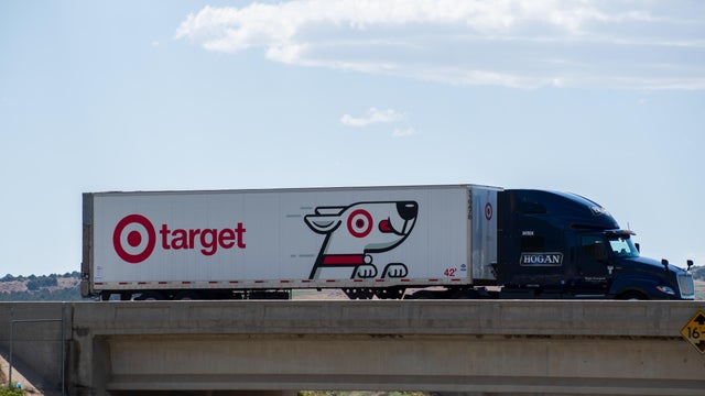Target Trailer Crossing Overpass on Interstate 15 in Utah 
