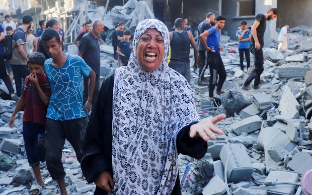 Aftermath of an overnight Israeli strike on a house, in Gaza City 