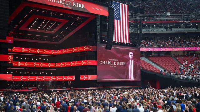 Memorial Service Held For Slain Conservative Activist Charlie Kirk At State Farm Stadium 