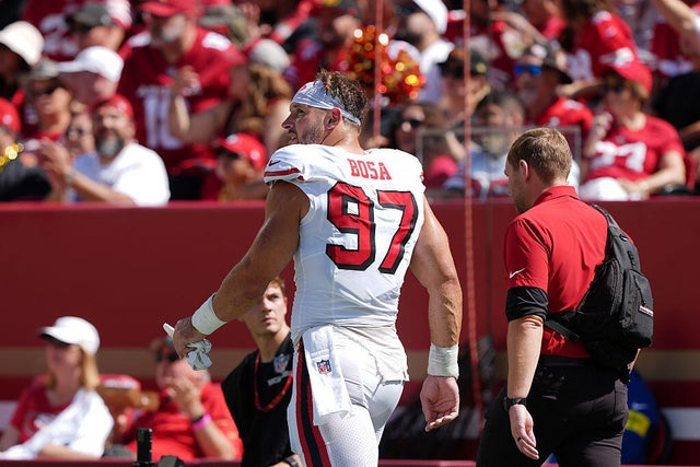 49ers' star defensive lineman Nick Bosa out for season with torn ACL - CBS  San Francisco