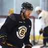 Pastrnak makes training camp debut, not worried about knee ailment 