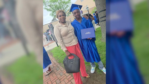 Sanjay Samuel after middle school graduation with his mom 