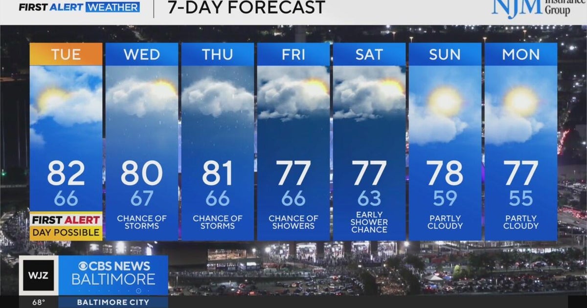 Storms possible Tuesday in Maryland - CBS Baltimore