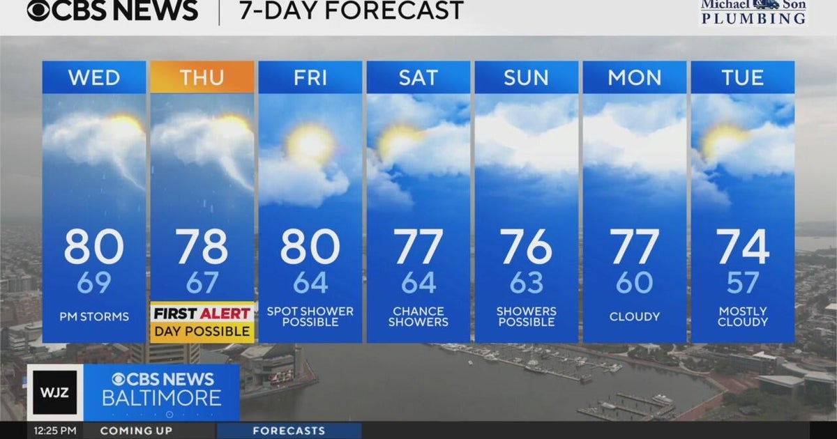 Wet weather expected in Maryland Wednesday evening - CBS Baltimore