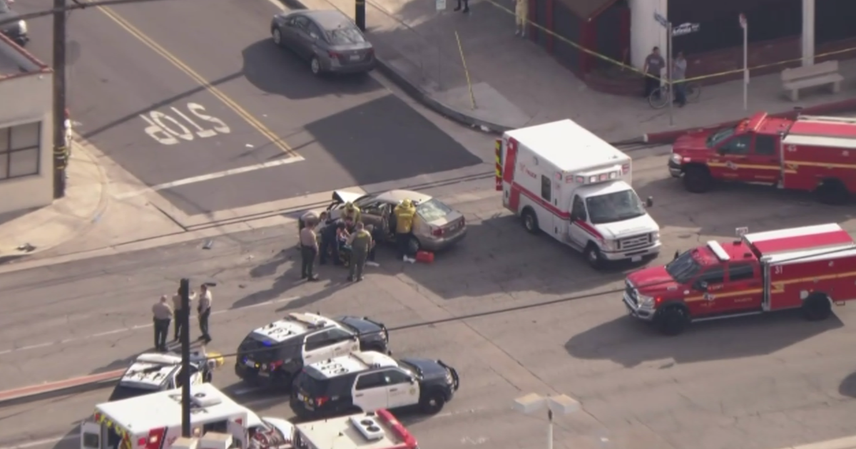 LA County deputy, civilian hospitalized after crash in Bellflower - CBS ...