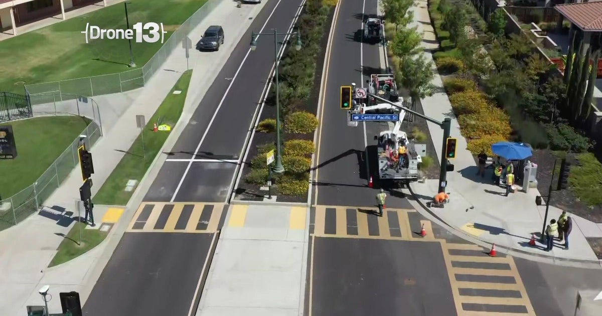 Lathrop activates new high-tech crosswalk near school to improve pedestrian safety