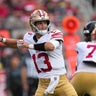 49ers' Brock Purdy hopeful to play Thursday against Rams, listed as questionable 