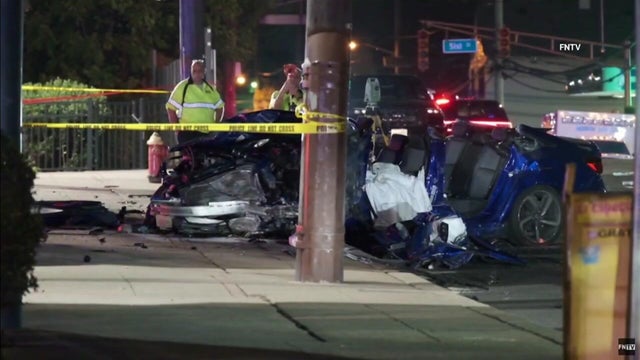 Vehicles involved in a car crash in North Bergen, New Jersey 