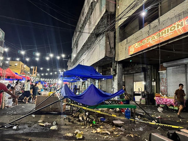 Aftermath of magnitude 6.9 earthquake in Cebu, Philippines 