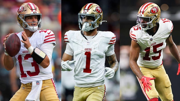 Brock Purdy, Ricky Pearsall, Jauan Jennings 