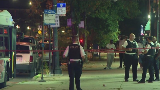 Police lights at crime scene 