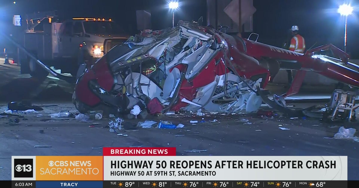 Highway 50 reopens in Sacramento after helicopter crash - CBS Sacramento