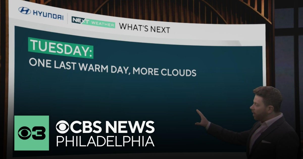 Clouds increase on warm Tuesday in Philadelphia region - CBS Philadelphia