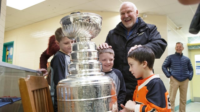 Bernie Parent's day with the Stanley Cup 
