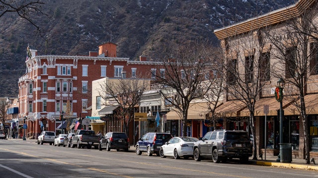 Buildings on Main Street in the historic center of Durango 