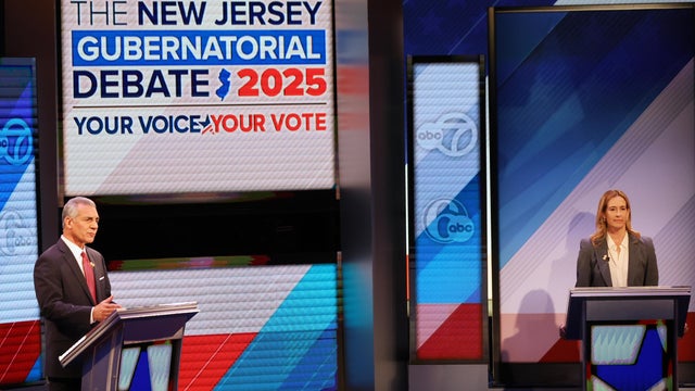 The candidates on the debate stage 