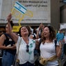 Reactions after Trump announced that Israel and Hamas agreed on the first phase of a Gaza ceasefire, in Tel Aviv 