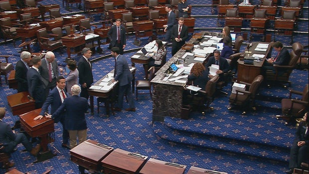 The Senate floor during a vote on a House-passed bill to fund the government on Thursday, Oct. 9, 2025. 