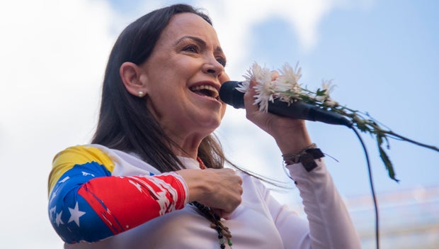 Venezuelan Opposition Leader Machado Is Intercepted After Joining Anti-government Protest