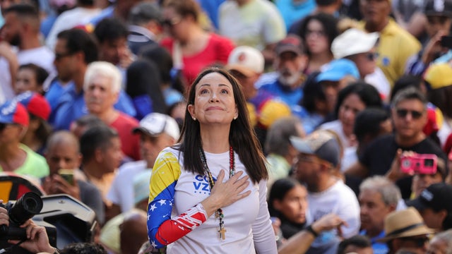 Venezuelan Opposition Leader Machado Is Intercepted After Joining Anti-government Protest 