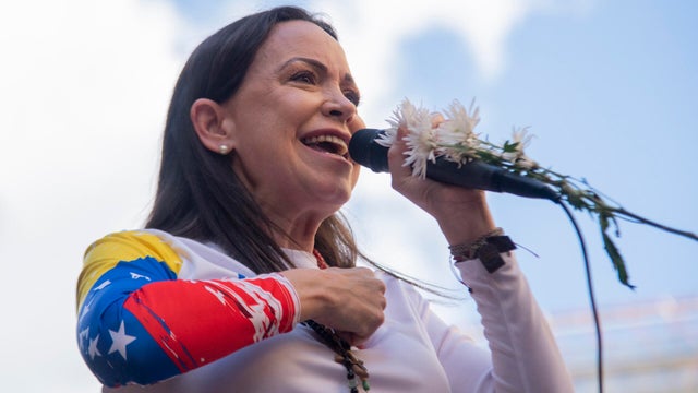 Venezuelan Opposition Leader Machado Is Intercepted After Joining Anti-government Protest 