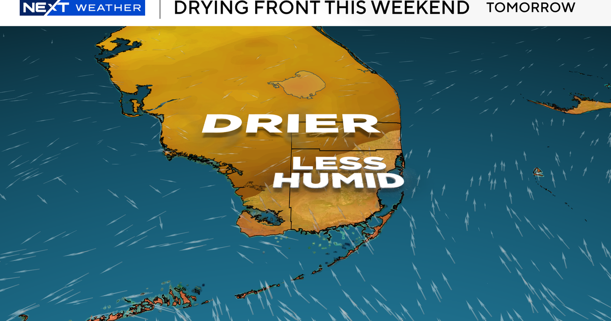 First fall front to bring drier and cooler air to South Florida, reducing rain chances for next week