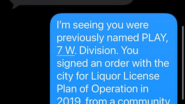 Texts between CBS News Chicago and Gold Coast Social