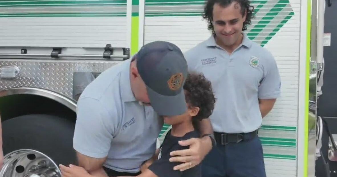 Rescued boy reunites with MDFR heroes - CBS Miami