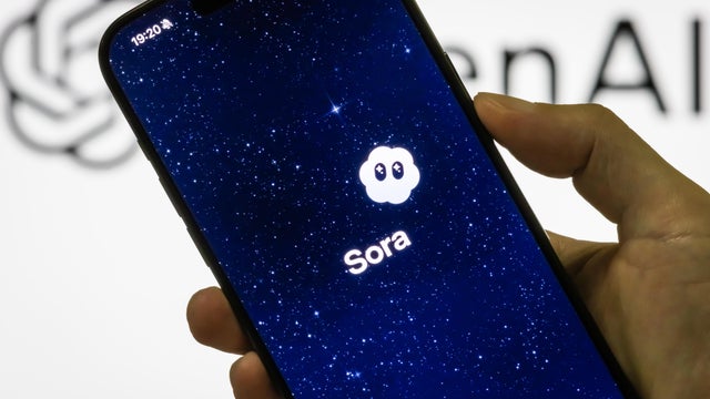 Sora 2 app launch screen displayed on smartphone 