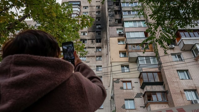 Aftermath of Russian missile and drone attack in Kyiv 