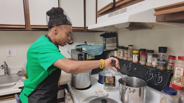 Lileith Brown cooks at her home in Media