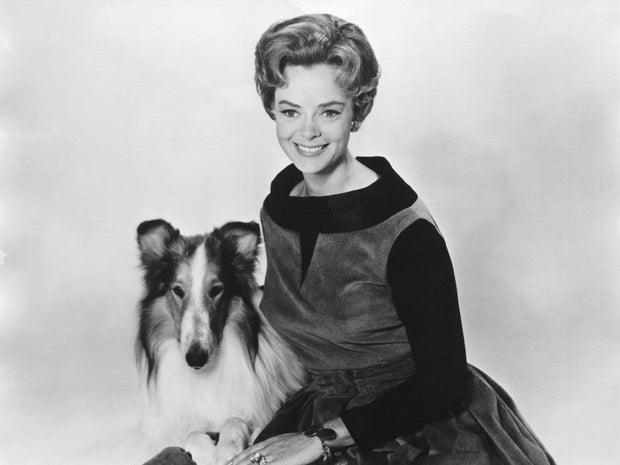 Portrait of June Lockhart and Lassie 