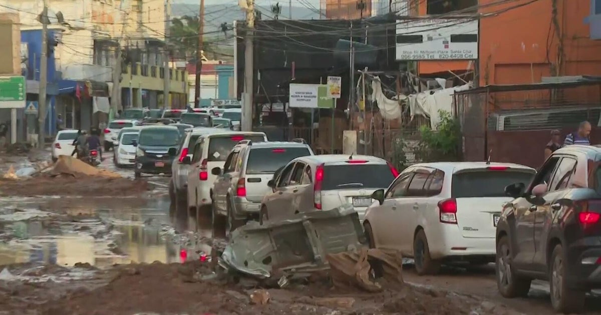 Torrential rains from Melissa flood Santa Cruz, Jamaica with mud and debris Torrential rains from Melissa flood Santa Cruz, Jamaica with mud and debris