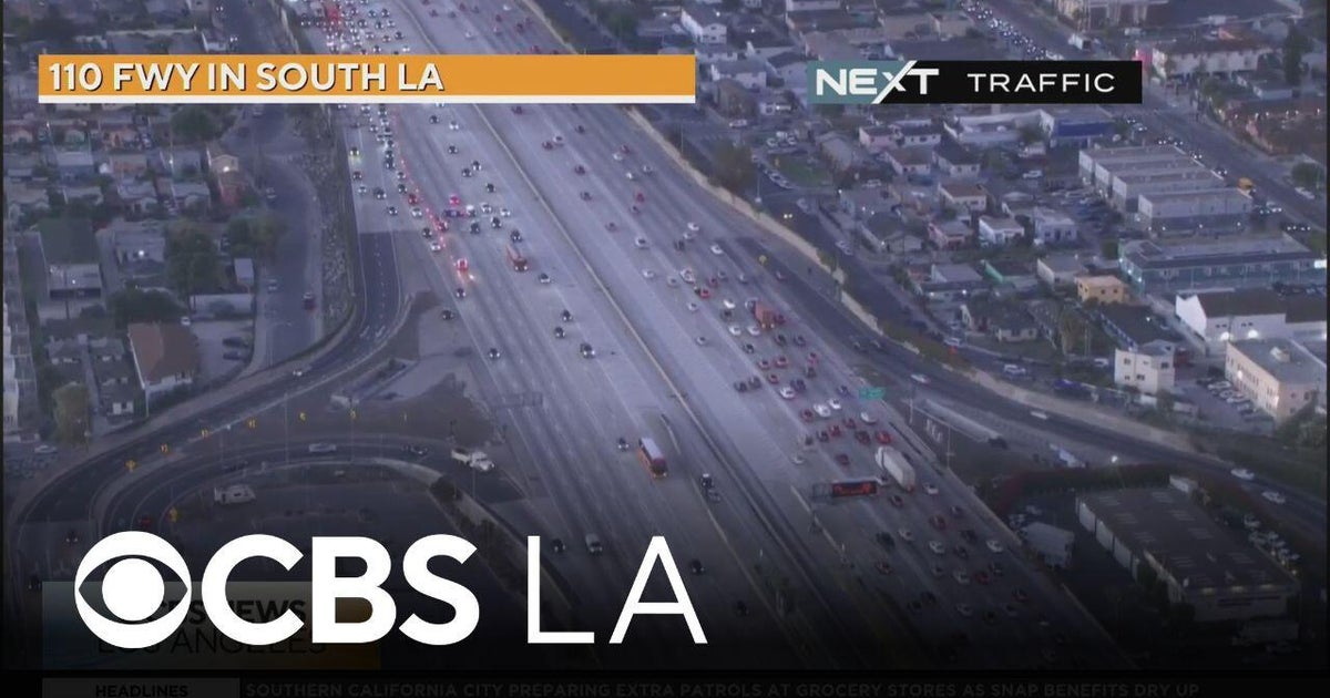 Pedestrian struck and killed on 110 Freeway in South Los Angeles - CBS ...