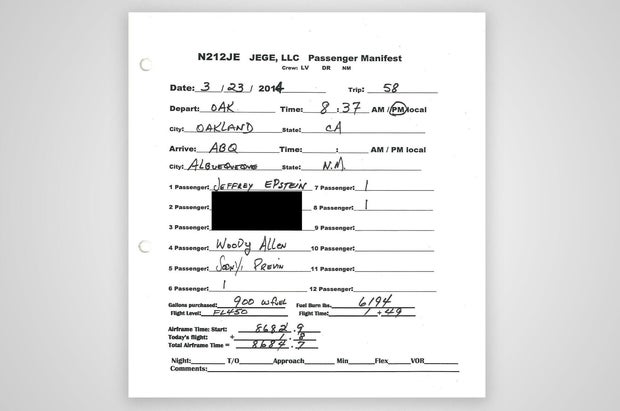 Jeffrey Epstein flight log