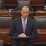 Senate Majority Leader John Thune speaks on the Senate floor on Monday, Nov. 3, 2025. 