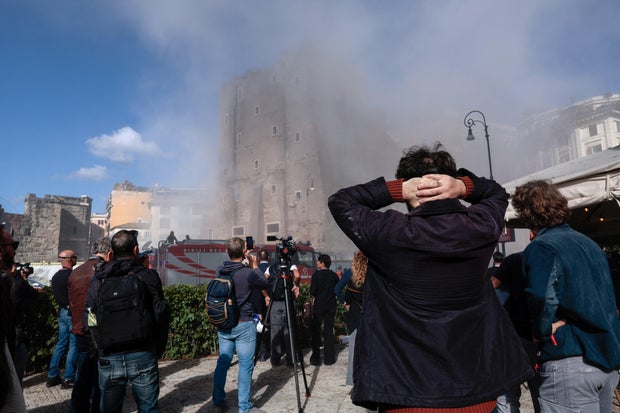 Rome's medieval Torre dei Conti tower partially collapses during renovation work, reportedly injuring a worker