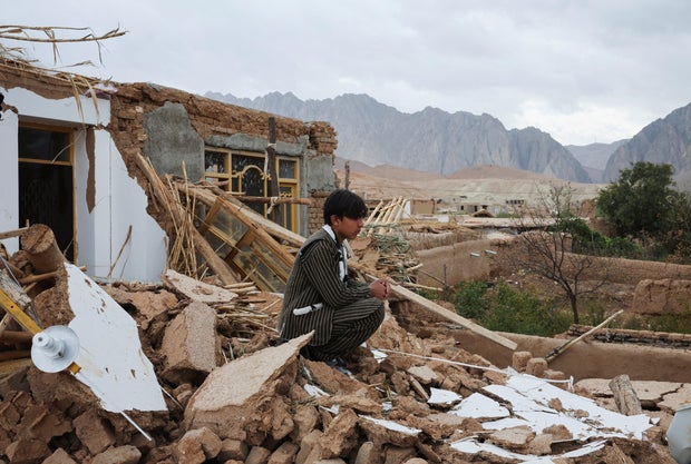 Aftermath of an earthquake, in Samangan province 