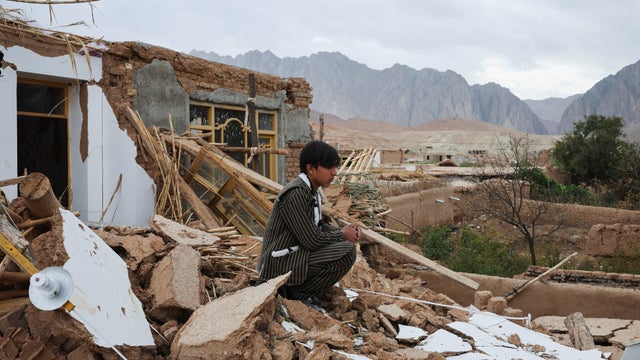 Aftermath of an earthquake, in Samangan province 
