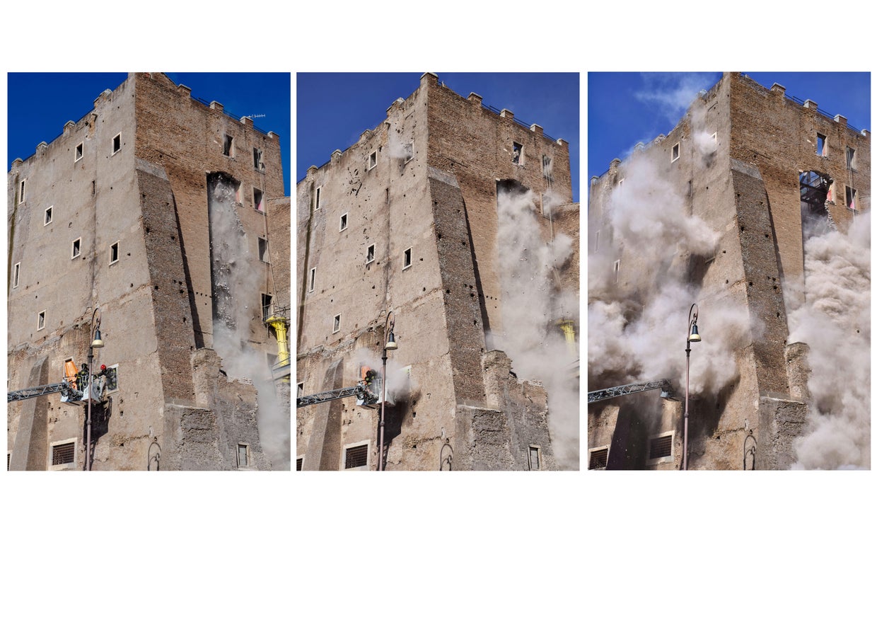 Worker dies after Rome's medieval Torre dei Conti tower partially ...