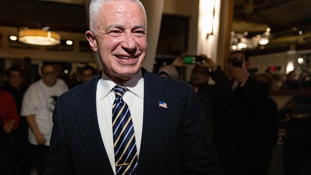 Jersey City mayoral candidate Jim McGreevey arrives at his election night party, Jersey City, Tuesday, Nov. 4, 2025, in Jersey City, N.J. 