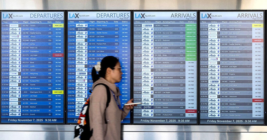 Travelers face mounting delays as flights canceled nationwide due to shutdown