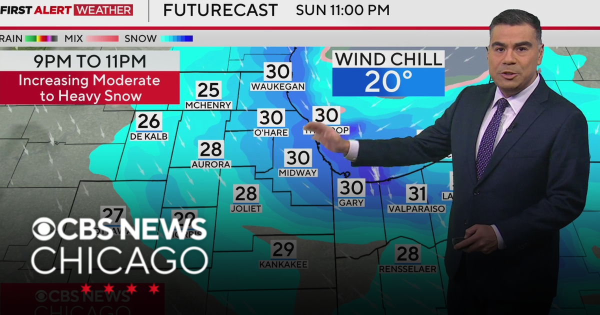 Snow to move into Chicago area Sunday night - CBS Chicago