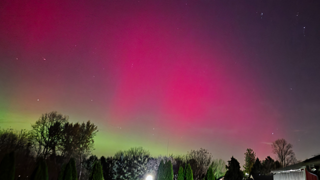 Northern Lights seen in Bel Air, Maryland, on Nov. 11, 2025. 