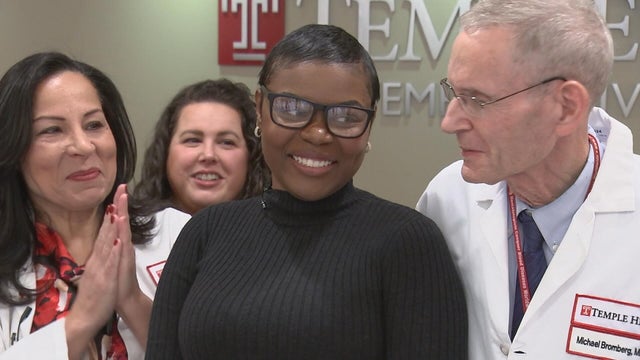 Cancer survivor reunites with Temple Hospital team that saved her life 