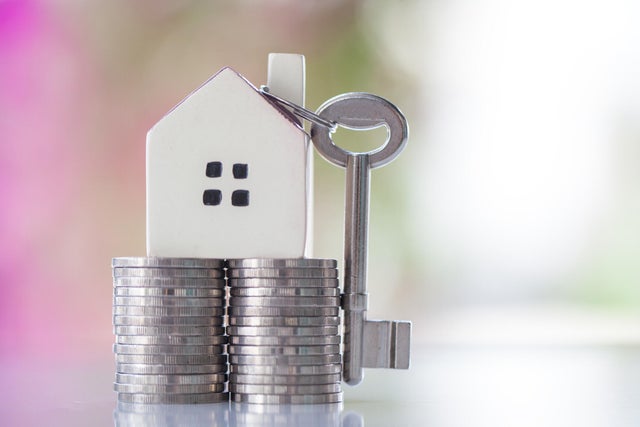 Property investment and house mortgage financial concept, selling home