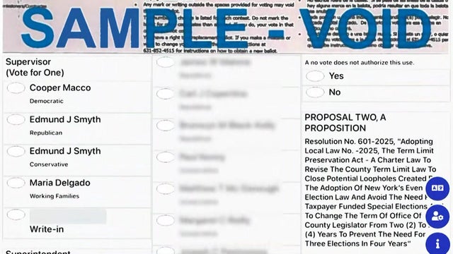 Huntington Town Supervisor sample ballot 