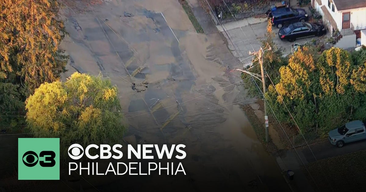Crews work to repair water main break in Northeast Philadelphia - CBS ...